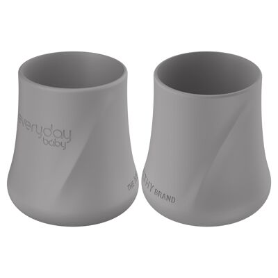 Confezione da 2 tazze in silicone grigio silenzioso