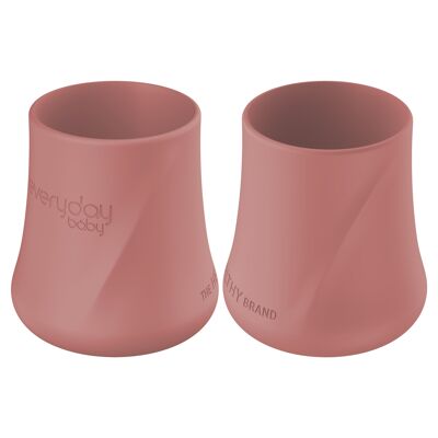 Lot de 2 gobelets en silicone Nature Rouge