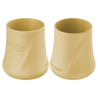 Pack de 2 vasos de silicona amarillo suave