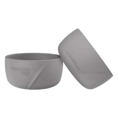 Silicone Baby Bowl 2-pack Quiet Grey
