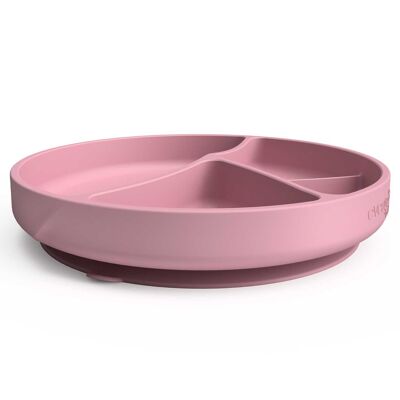 Assiette Ventouse Silicone Violet Rose