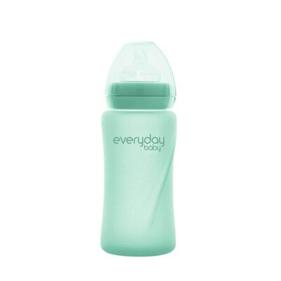 Glass Baby Bottle Healthy + 240 ml Mint Green