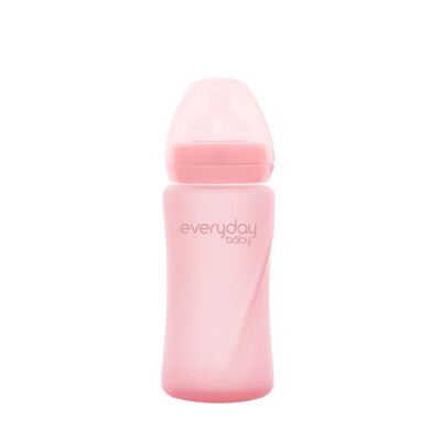 Glas Babyflasche Healthy + 240 ml Rose Pink