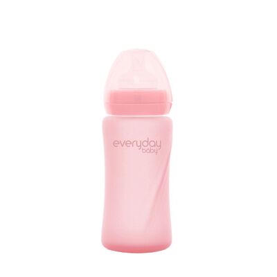 Glass Baby Bottle Healthy + 240 ml Rose Pink