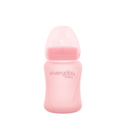 Glass Baby Bottle Healthy + 150 ml Rose Pink