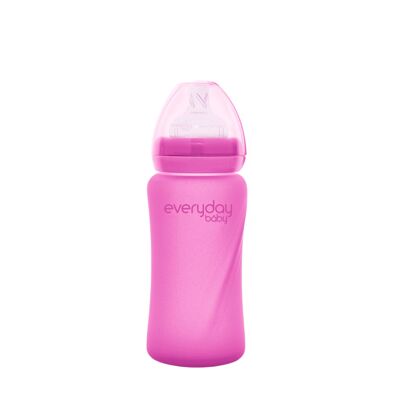 Glass Baby Bottle Heat Sensing Healthy + 240 ml Pink