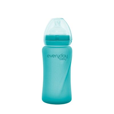 Glass Baby Bottle Heat Sensing Healthy + 240 ml Turquoise