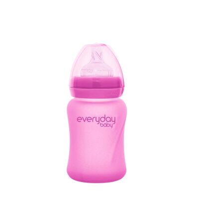 Glass Baby Bottle Heat Sensing Healthy + 150 ml Pink