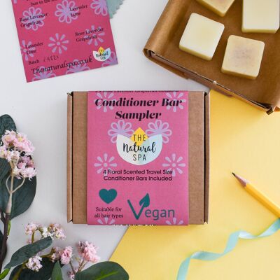 Floral Mini conditioner Sampler - coffret cadeau avec 4 mini barres de revitalisant