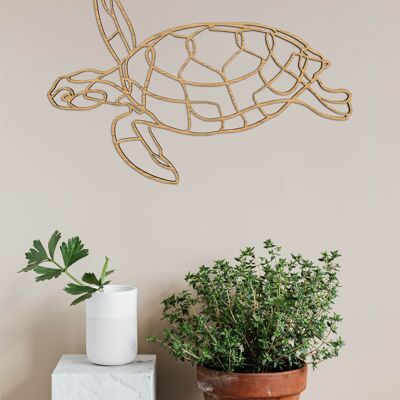 Tortue de mer - 43cm - Bois de chêne