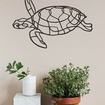 Sea turtle - 43cm - Black-mdf