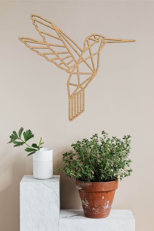 Kolibrie geometrisch - 43cm - Eikenhout