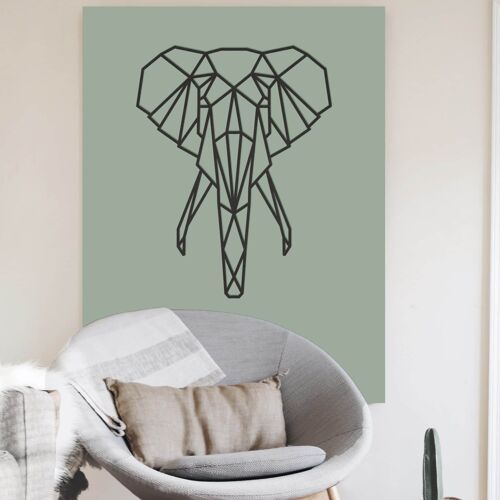 Afrikaanse Olifant geometrisch - 43cm - Notenhout