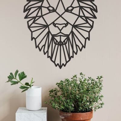 Lion geometric - 70cm - Black-mdf