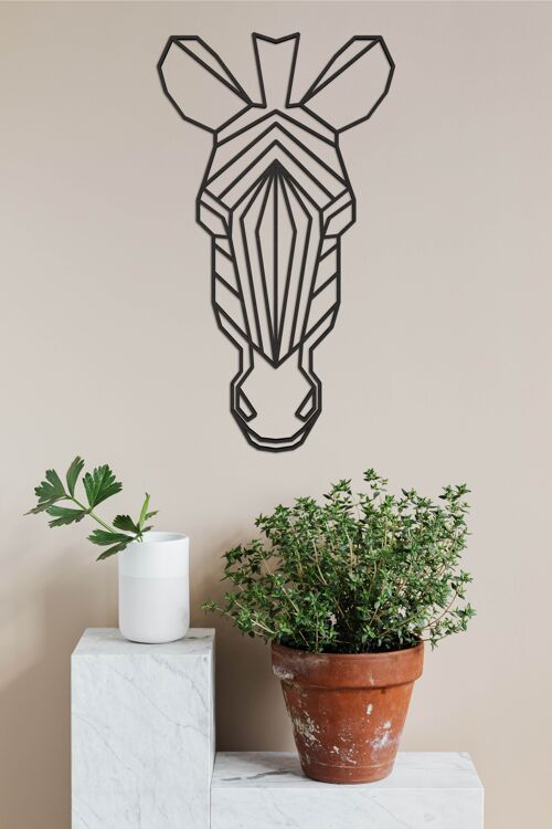 Zebra geometrisch - 70cm - Zwart-mdf