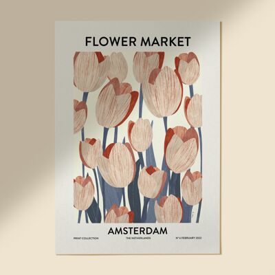 STAMPA ARTISTICA "Mercato dei fiori di Amsterdam" - Varie dimensioni