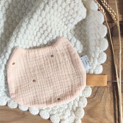 Kuscheltier & Tutu / Schnuller in Form einer Katze (eine rosa Seite mit Muster, die andere aus Baumwollfell)