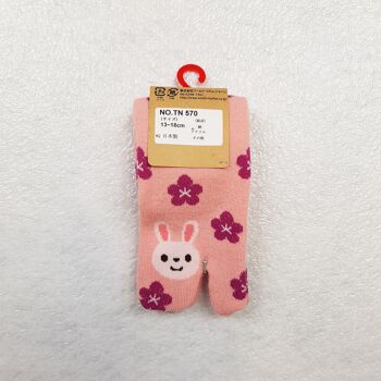 Chaussettes Japonaises Tabi Enfants en Coton et Motif Lapin Fleur chat Made in Japon Taille Fr 22 - 30 7