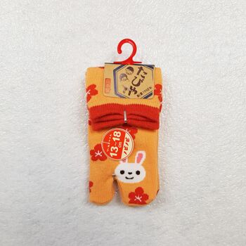 Chaussettes Japonaises Tabi Enfants en Coton et Motif Lapin Fleur chat Made in Japon Taille Fr 22 - 30 8
