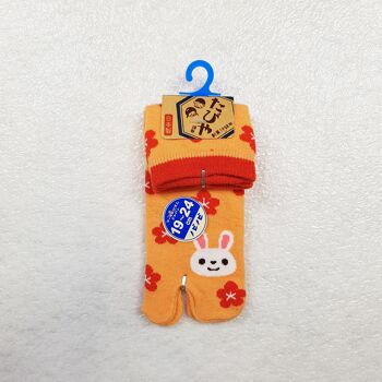 Chaussettes Japonaises Tabi Enfants en Coton et Motif Lapin Fleur chat Made in Japon Taille Fr 31 - 37 4