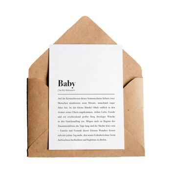 Définition de bébé : carte pliée avec enveloppe 4