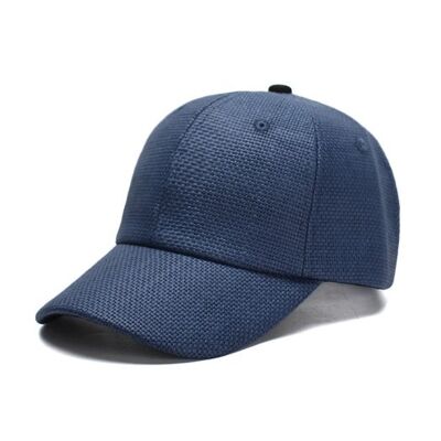 Casquette en raphia bleue