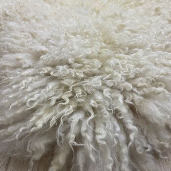 Tapis British Curly Sheepskin Ivoire Crème Blanc 100% Peau de Mouton Naturelle - XL 5