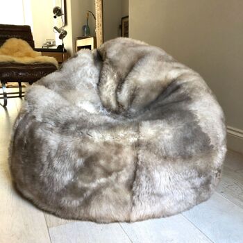 Grand fauteuil poire en peau de mouton macédonienne 100 % naturelle 7