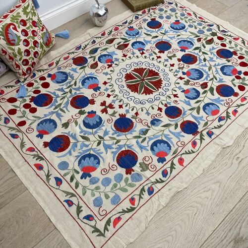 Uzbeki Suzani Hand Embroidered Textile Wall Hanging | Home Décor | Runner | 50cm x 100cm SUZ1205008