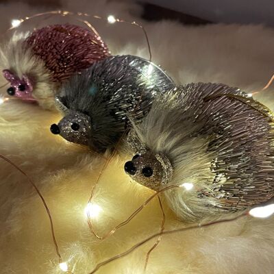 Hedgehog Whimsical Hanging Tree Ornament - Gift Box of 3