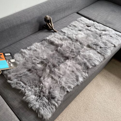 Black Label Tuscan Shearling Throw / Rug 90cm x 150cm | Dolphin Grey