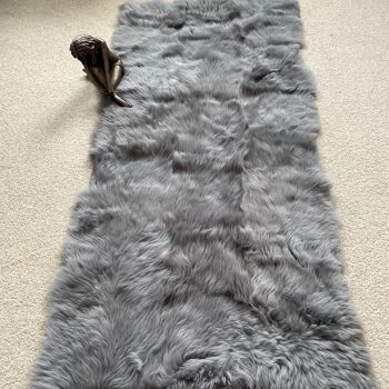 Jeté/tapis en peau de mouton toscane Black Label 90 cm x 150 cm | Dauphin Gris 5