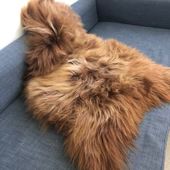 AMAZING Islandais Bronze Russet Brown Sheepskin Rug Eco Dyed Sheepskin Throw - L 2