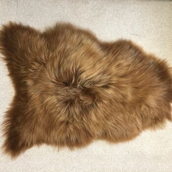 AMAZING Islandais Bronze Russet Brown Sheepskin Rug Eco Dyed Sheepskin Throw - L 6