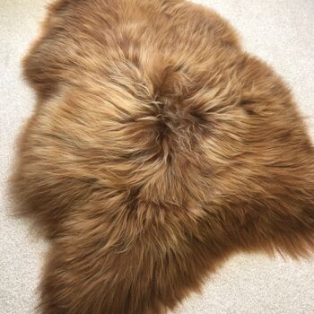 AMAZING Islandais Bronze Russet Brown Sheepskin Rug Eco Dyed Sheepskin Throw - L 7