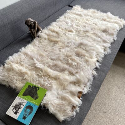 Champagne Toscana Shearling Runner | Luxury Sheepskin Throw | Bedside Rug - 55cm x 110cm