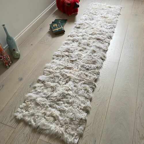 Champagne Toscana Shearling Runner | Luxury Sheepskin Throw | Bedside Rug - 55cm x 220cm