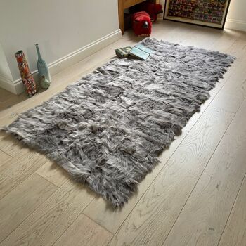 Jeté/tapis en peau de mouton toscane Black Label 110 cm x 200 cm | Gris Albatros 7