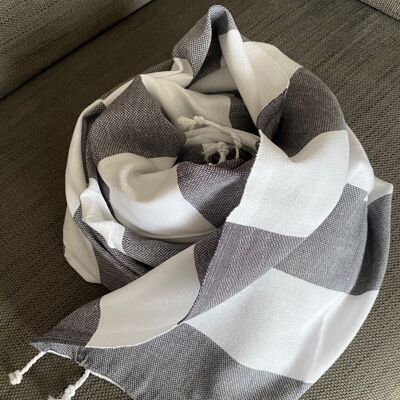 Roc Hammam Towel | Grey & White