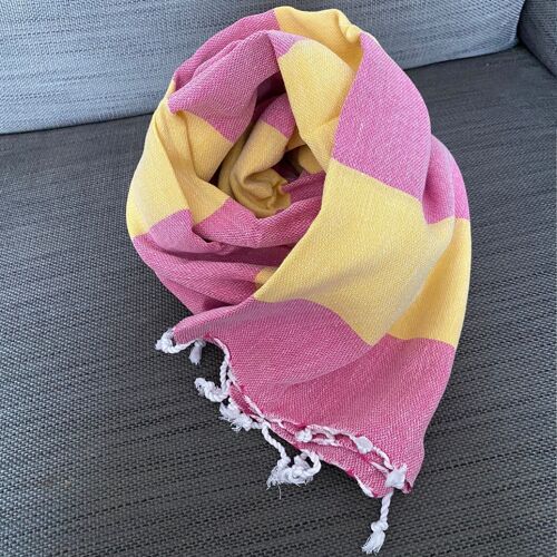 Roc Hammam Towel | Pink & Yellow