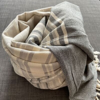 Striata Hammam Towel | Greys