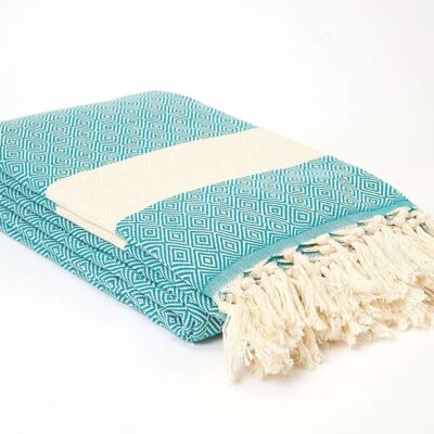 Alicia King Size Cotton Bed Throw XL | Teal