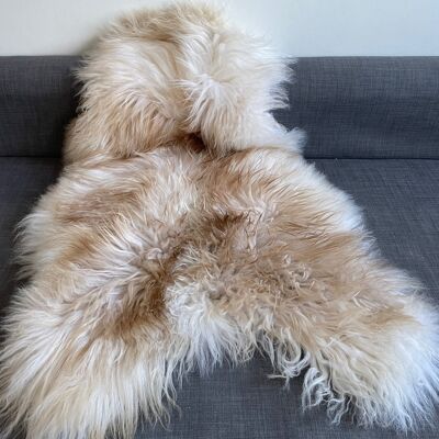 Icelandic Latté Sheepskin Rug 100% Natural Brown Tipped White - Large