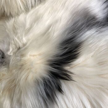 Grand jeté en peau de mouton islandais Yin & Yang blanc avec des taches noires tapis Eco Fleece 100% naturel non teint Hygge 1604ILSPL-09 5