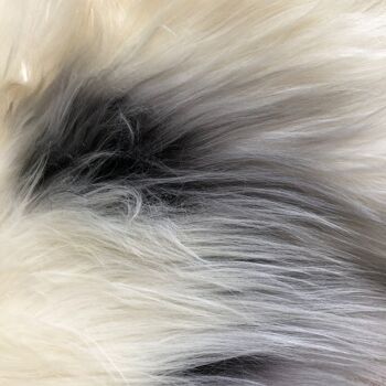 Grand jeté en peau de mouton islandais Yin & Yang blanc avec des taches noires tapis Eco Fleece 100% naturel non teint Hygge 1604ILSPL-09 6
