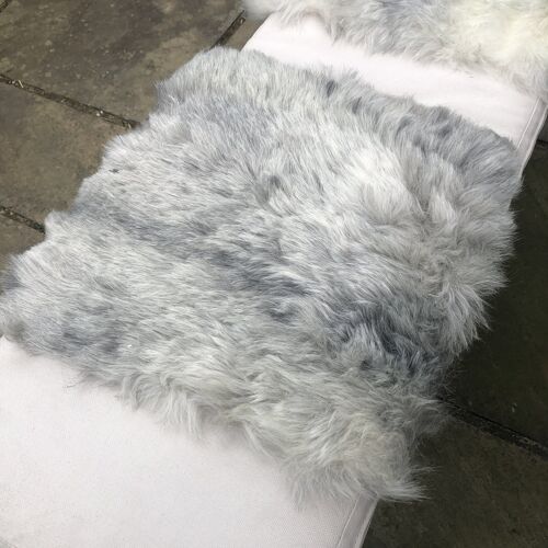 Icelandic Sheepskin Square Seat Cover 37cm Natural Grey Shorn