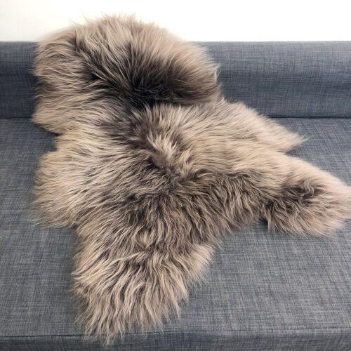 Icelandic Sheepskin Rug Taupe Long Fur | Fleece | Large