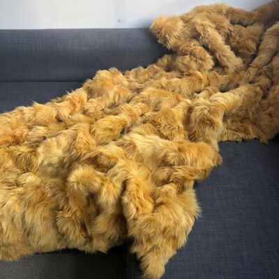 Marigold Yellow Toscana Shearling Throw | Rug | Wildash London - 115cm x 175cm