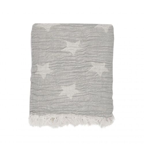 Head In The Clouds Soft Weave Star Throw - Dove Grey