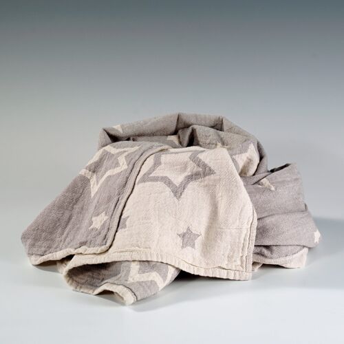 Constellations Jacquard Baby Blanket / Throw 100% Cotton | Dove Grey